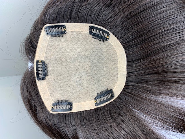 100% Premium Remy Human Hair Topper 5 x 6 Inch Silk Base 4# Medium Brown 16 inch - Image 5