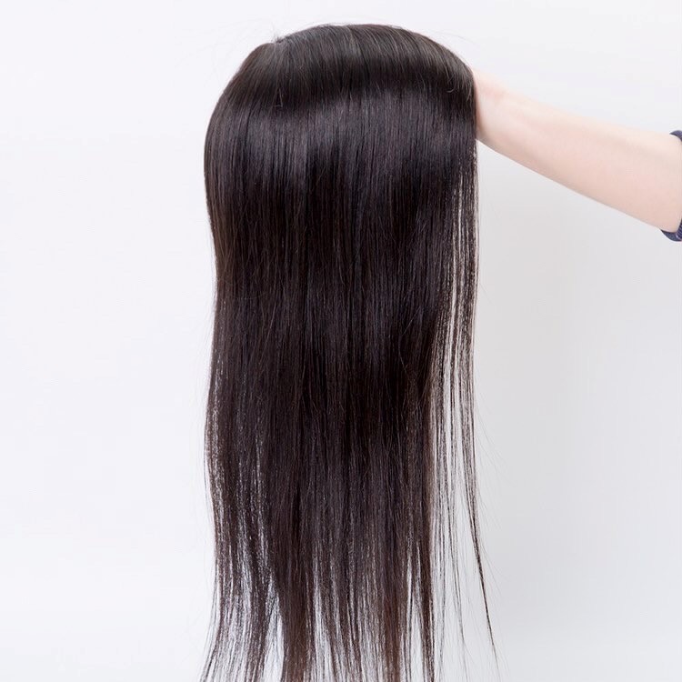 100% Premium Remy Human Hair Topper 2# Dark Brown - Image 2