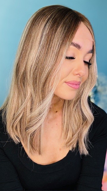 Emma 16"/Blonde Mix Balayage Human Hair Wig - Image 3