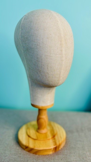 NEW Luxury Head Shaped Wig /Topper stand with Wood Base