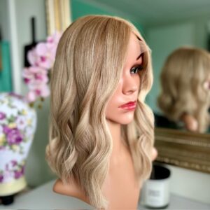 Aria 14'/Lace Top Human Wig Natural Blonde /Ash