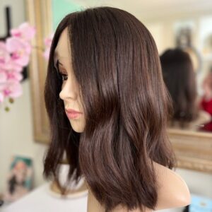 Shilou 16"/Medium Brown Human Wig (slight Layer)