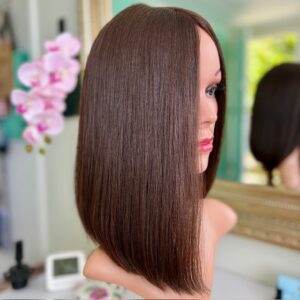 Beatrice 16'/Silk Top Human Wig Natural Medium Brown