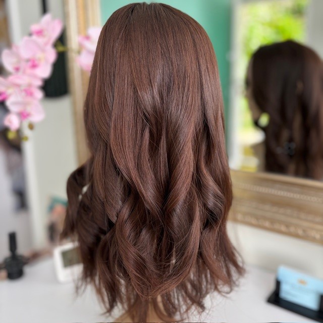 Carrie 22" Silk Topper Medium Brown Human Hair - Image 3