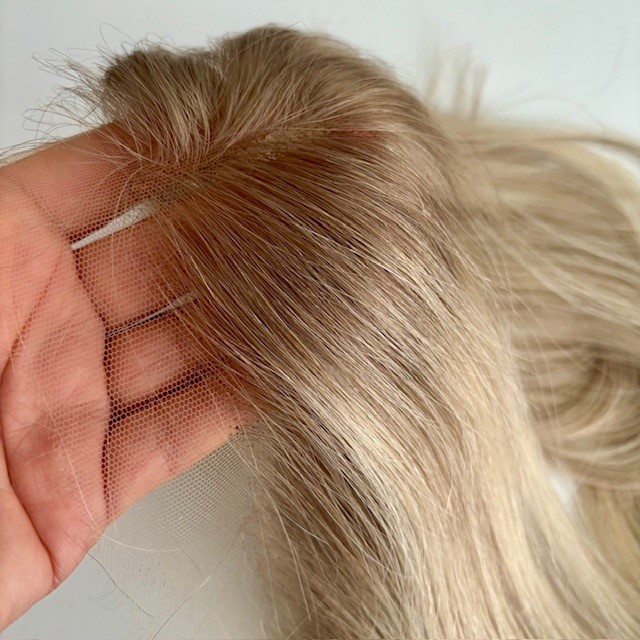 Front Hairline Topper Ash Blonde ( with root) 18 inch - Image 2